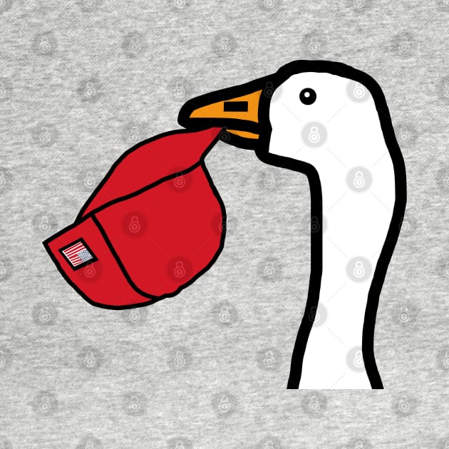 Minimal Portrait Goose Stealing Red Hat by ellenhenryart